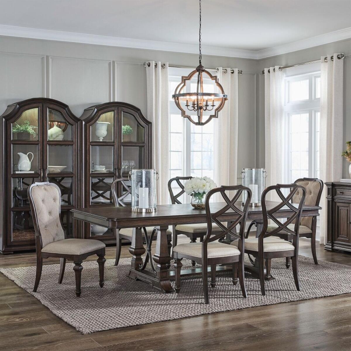 7ba523b215ba1b032fce1d6bc67c13e6 Provence Park Alt 7 Piece Trestle Table Set - Image 1