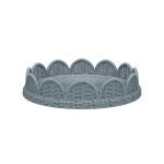 Scalloped Round Rattan Tray