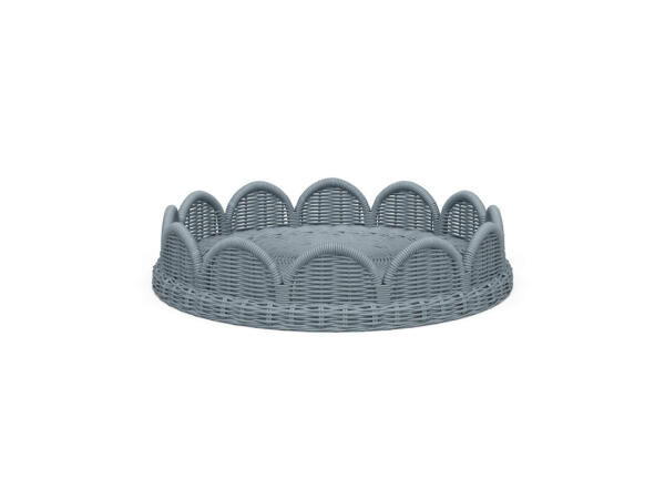 Scalloped Round Rattan Tray Accessories Accessories