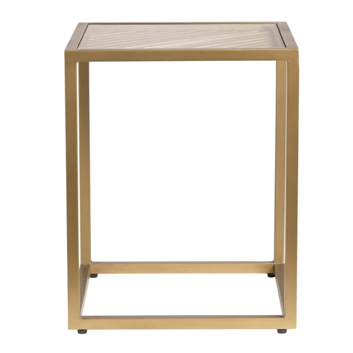 7bcf60ed1cd67a002d206e02354cd73e Christian Square Iron and Glass End Table - Image 1