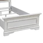 Magnolia Manor Twin Panel Footboard Bed Parts Antique White & Weathered Bark 9