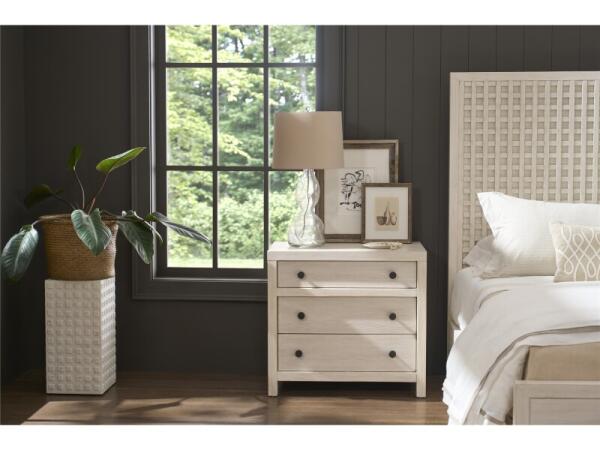 Dwell River Rock Three Drawer Nightstand Nightstands Cream 7