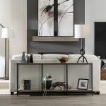 Crosby Travertine Console Table Console Tables Beige 12