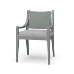 Milano Dining Chair W/ Upholstered Seat & Rattan Back - Image 2
