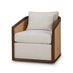 Willis Swivel Chair W/ Mahogany Frame & Rattan - Image 4