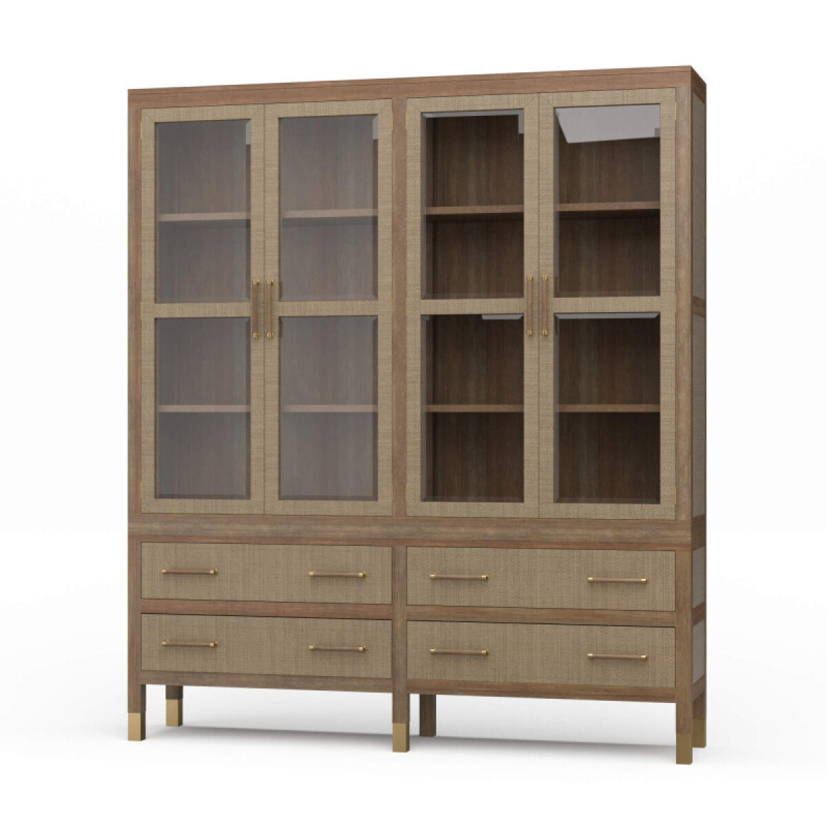 7cdf893a6cfaa34c0d37bdd2fc4e7ed4 Kagu 4 Door Tall Cabinet W/ Premium Rattan - Image 1