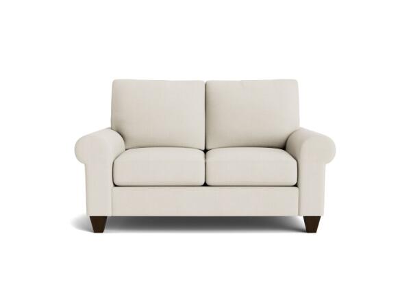 True Custom™ True CustomÂ® Large Roll Arm Loveseat Loveseats Alabaster