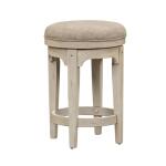 Morgan Creek Console Swivel Stool Barstools Antique White w/ Wirebrushed Tobacco Accents 10