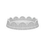 Scalloped Round Rattan Tray