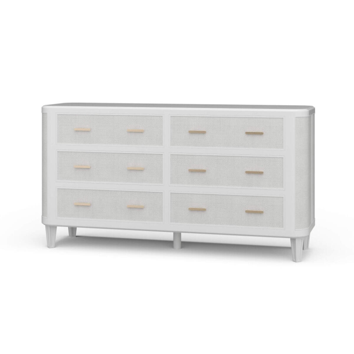 7db93897961544e82754989d23081428 Lexington 6 Drawer Dresser W/ Rattan - Image 1