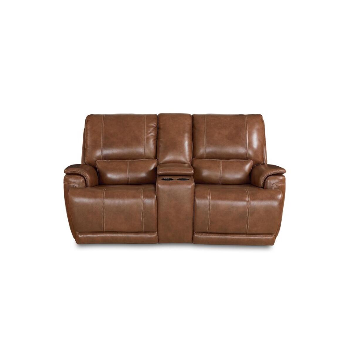 Burlington Leather Power Reclining Loveseat with Center Console Recliners Bassett Furniture 2 Burlington Leather Power Reclining Loveseat with Center Console Recliners Bassett Furniture 2