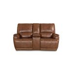 Burlington Leather Power Reclining Loveseat with Center Console Recliners Bassett Furniture 9