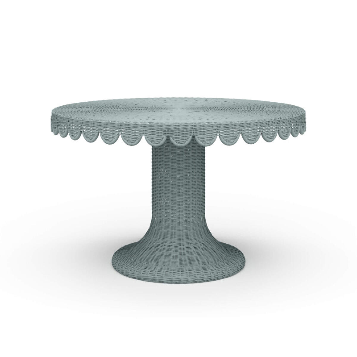 7ee764e560338e98fed93e0b4804b1e1 Scalloped Round Rattan Dining Table 48'' - Image 1
