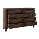 Americana Farmhouse 9 Drawer Dresser Dressers Brown 23
