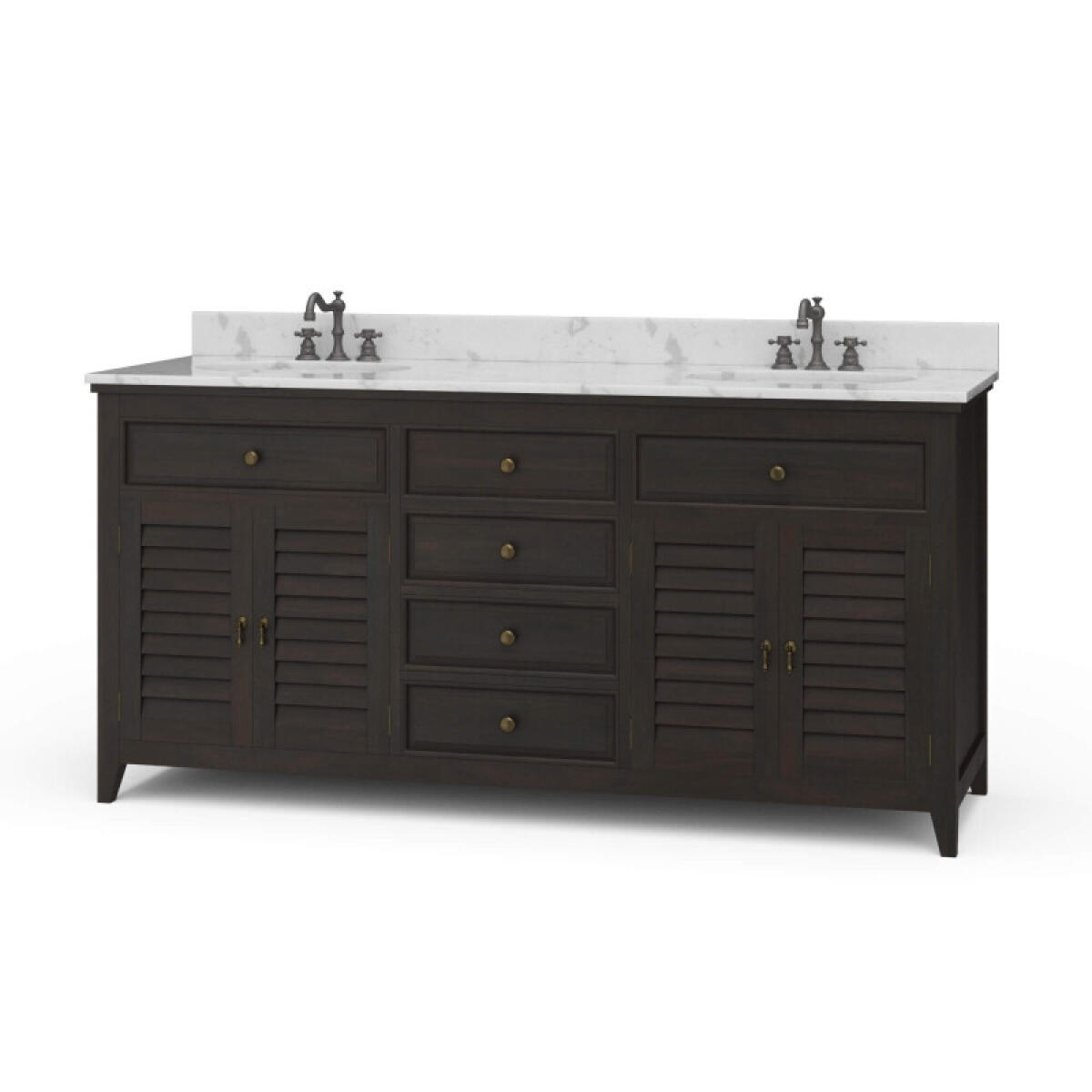 7f19a90b37d8bd27824fbfe4c2a10739 Shutter Double Vanity W/ Sink & Marble Top - Image 1