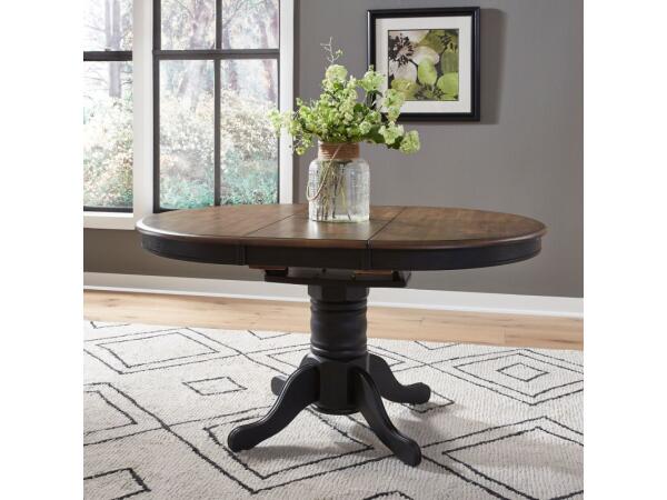 Carolina Crossing Pedestal Table Set- Black Dining Sets Black