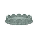 Scalloped Round Rattan Tray