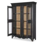 Glass Front Display Cabinet Dining Storage Barnwood Oak And Kettle Black 14