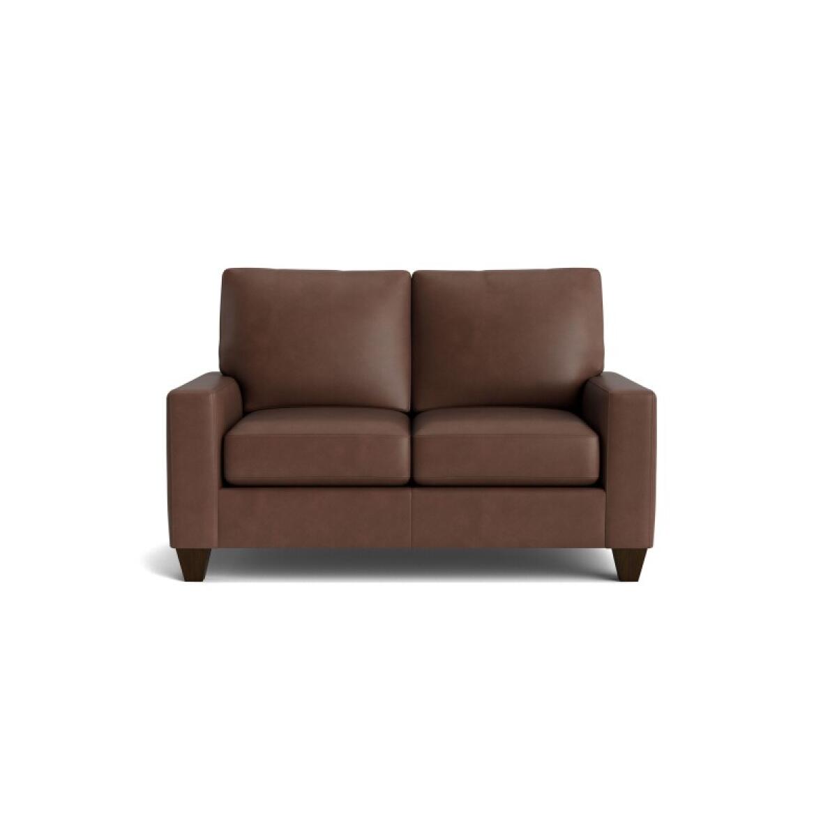 7f83999014fdfc5595a67c489232d32f True Custom™ True Custom® Leather Large Track Arm Loveseat - Image 1