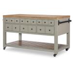 Magnolia Manor 7 Piece Leg Table Set Dining Sets Antique White & Weathered Bark 17