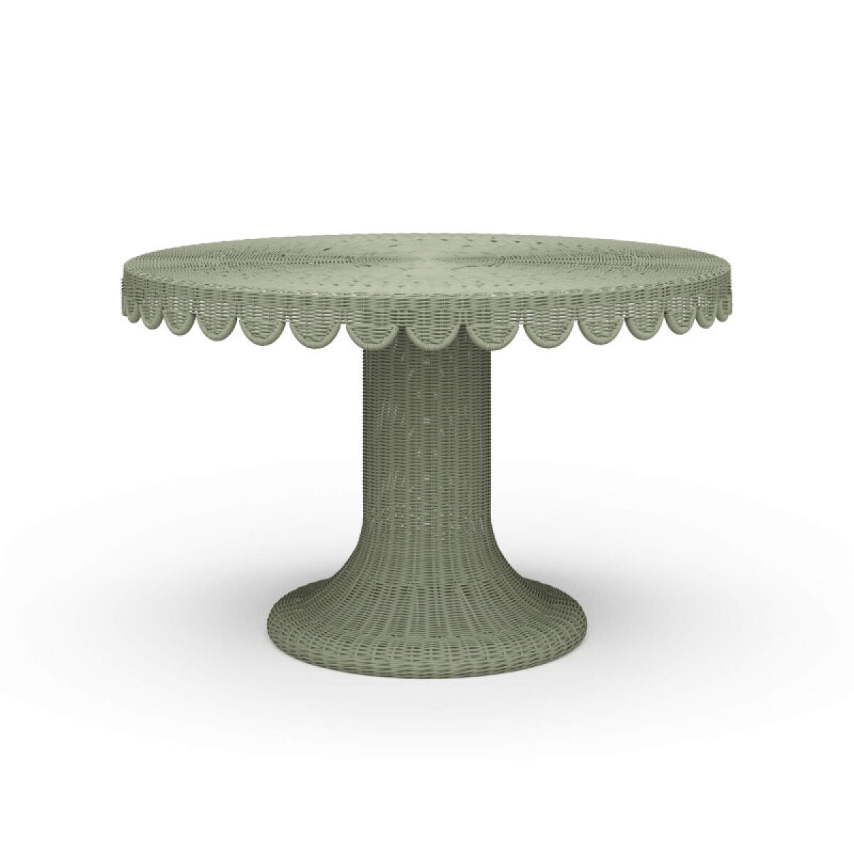 80a6acfaaa47855c57cee30f22a5648a Scalloped Round Rattan Dining Table 48'' - Image 1