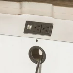 Heartland 1 Drawer Night Stand w/ Charging Station Nightstands Antique White w/ Tobacco Tops 22