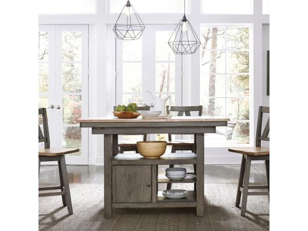 Lindsey Farm 5 Piece Gathering Table Set Dining Sets Brown