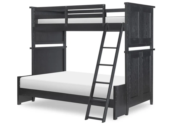 Complete Twin Over Full Bunk Bed Blacksmith Youth Beds Black