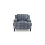 Stockten Indigo English Arm Chair with Casters