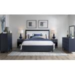 Complete Upholstered Bed Ca King 6/0 Blue Finish - Image 4