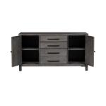 Modern Farmhouse Credenza Office Storage Dusty Charcoal w/ Heavy Distressing 18
