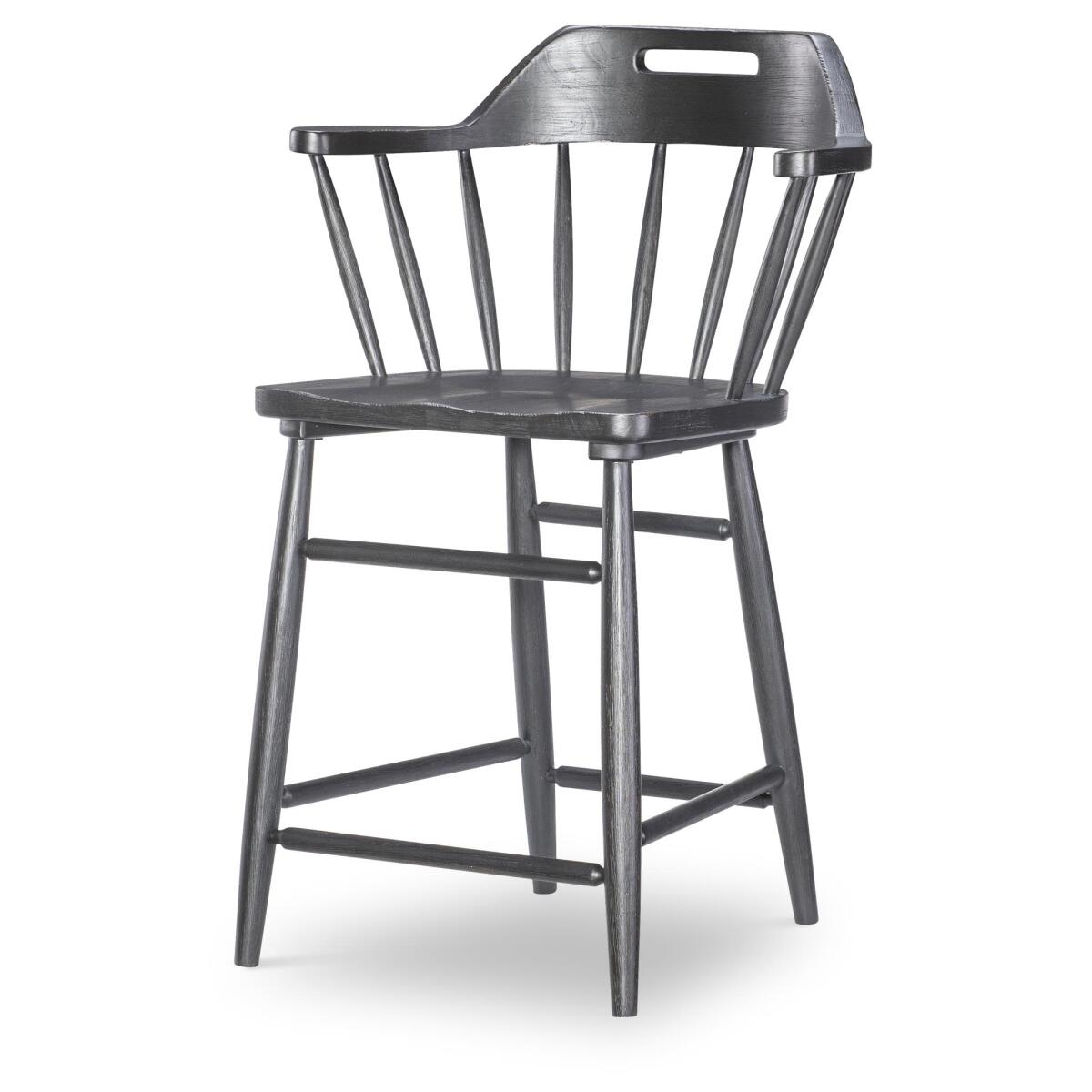 82c90d7a29f6b7b55bc7fdbaaadab934 Counter Height Spindle Back Arm Chair With Handle Cut Out Kettle Black CLH4011-945 - Image 1