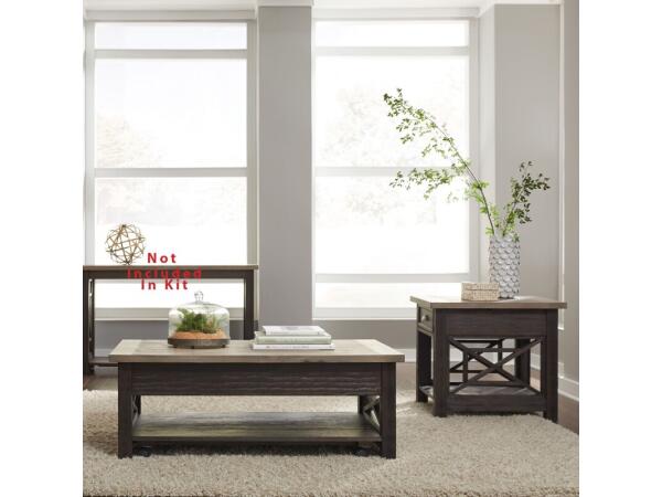 Heatherbrook Opt 3 Piece Set (1-Cocktail 2-End Tables) Table Sets Brown