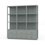 Cohan Open Cabinet W/ 6 Drawers W/ Rattan - Image 2