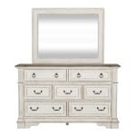 Abbey Park King California Panel Bed, Dresser & Mirror, Chest Bedroom Sets Antique White & Weathered Brown 12