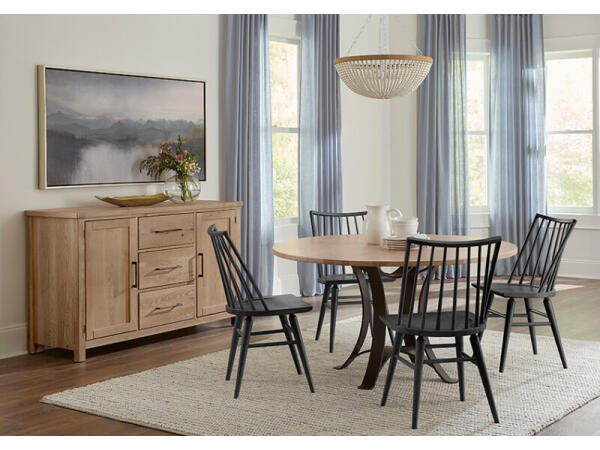 Dovetail Dining 48″ ROUND TABLE AND BASE Dining Tables Bleached White 2