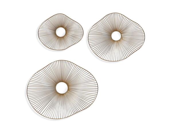 Avarie Metal Wall Decor, S/3 Wall Decor Brown