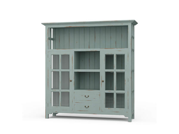 Aries Kitchen Cupboard 2 Drawer Dining Storage Blue