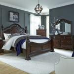 Messina Estates Queen Poster Bed, Dresser & Mirror, Chest