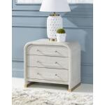 Oyster Three Drawer Nightstand Nightstands Cream 10