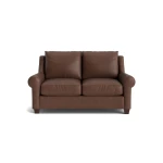 Ellery Leather Roll Arm Loveseat
