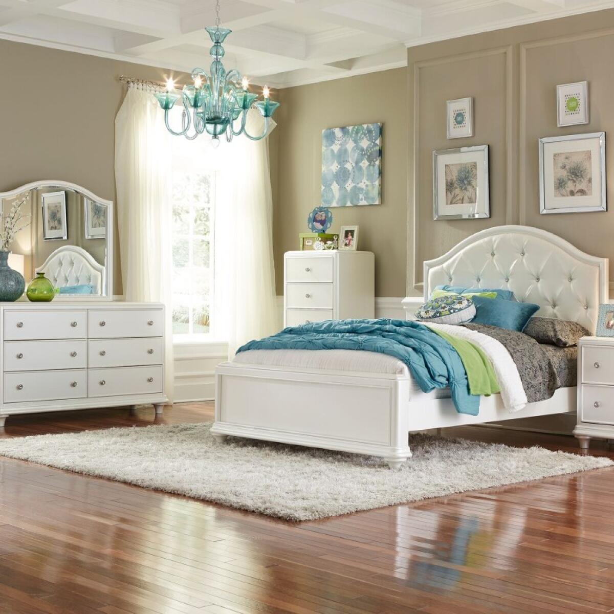 84440551a46020d86553f9a897226565 Stardust Twin Panel Bed, Dresser & Mirror - Image 1