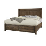 Cool Rustic Queen Mansion Bed With Footboard Storage