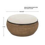 Island Ottoman, Large Round Ottomans & Poufs Cream 17