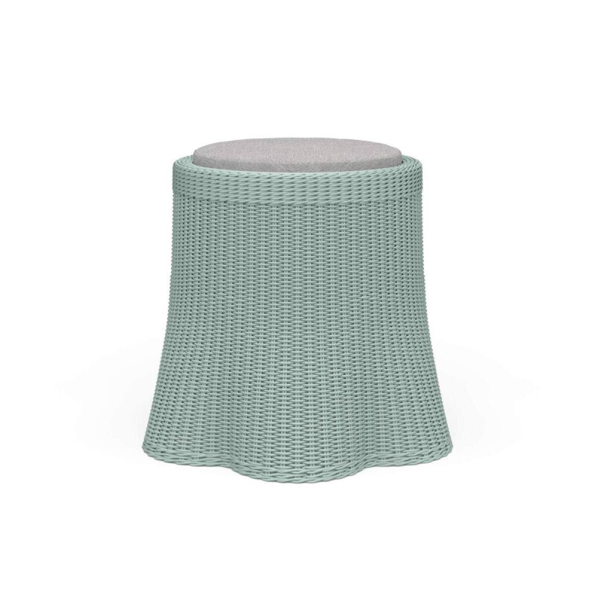 8494d33122584988e12b133d2e1f5423 Newport Rattan Round Small Ottoman W/ Cushion - Image 1