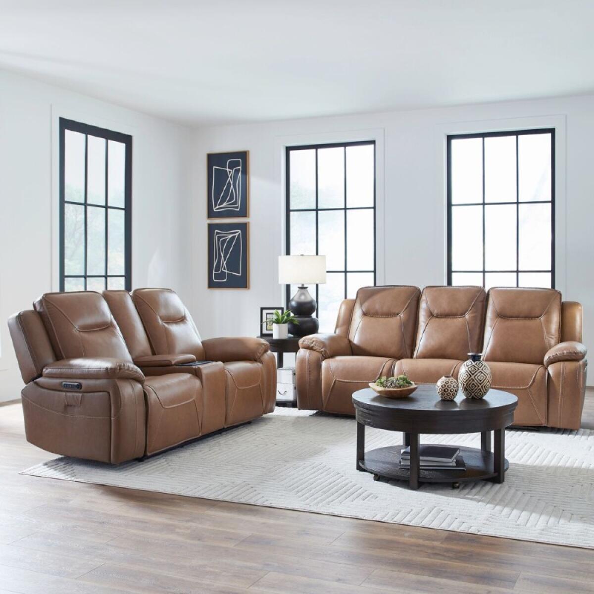 Callihan Sofa & Loveseat Sofas Brown 2 Callihan Sofa & Loveseat Sofas Brown 2