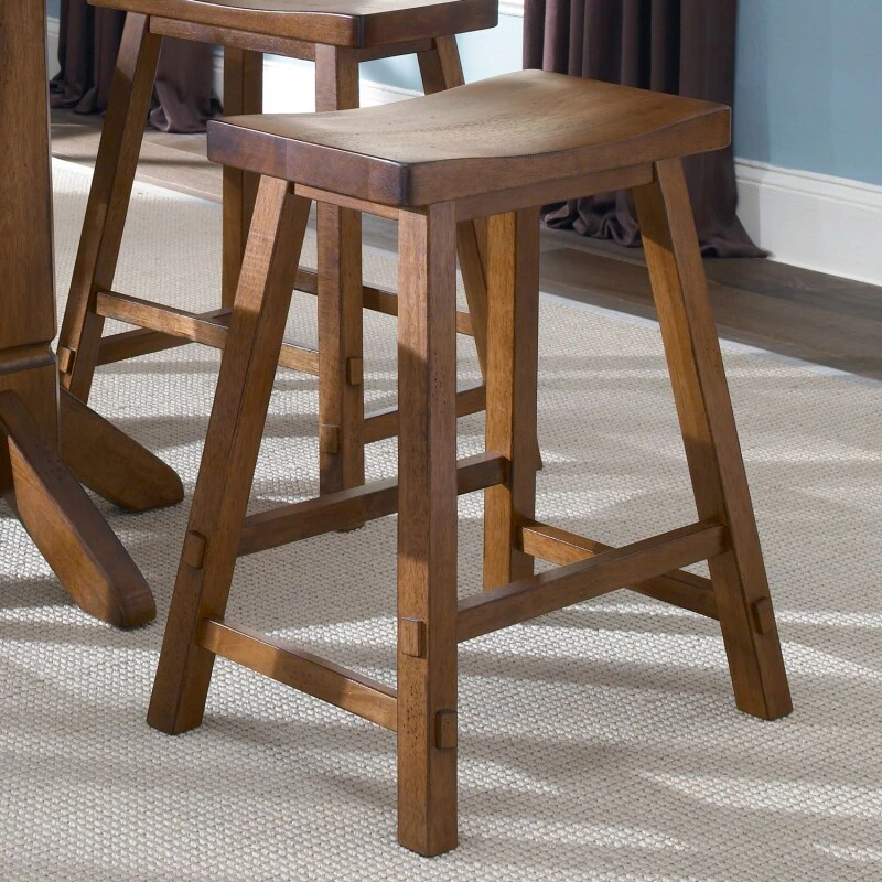 8576d27c3d44d5a18cc143393ce7dc66 Creations 24 Inch Sawhorse Counter Stool - Tobacco (RTA) - Image 1