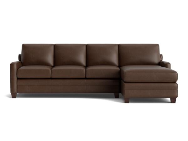 Carolina Leather Track Arm Chaise Sectional Sectionals Bassett Furniture