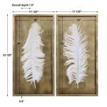 White Feathers Shadow Boxes, S/2 - Image 4
