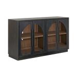 Archway 4 Door Accent Cabinet Dining Storage Black 17